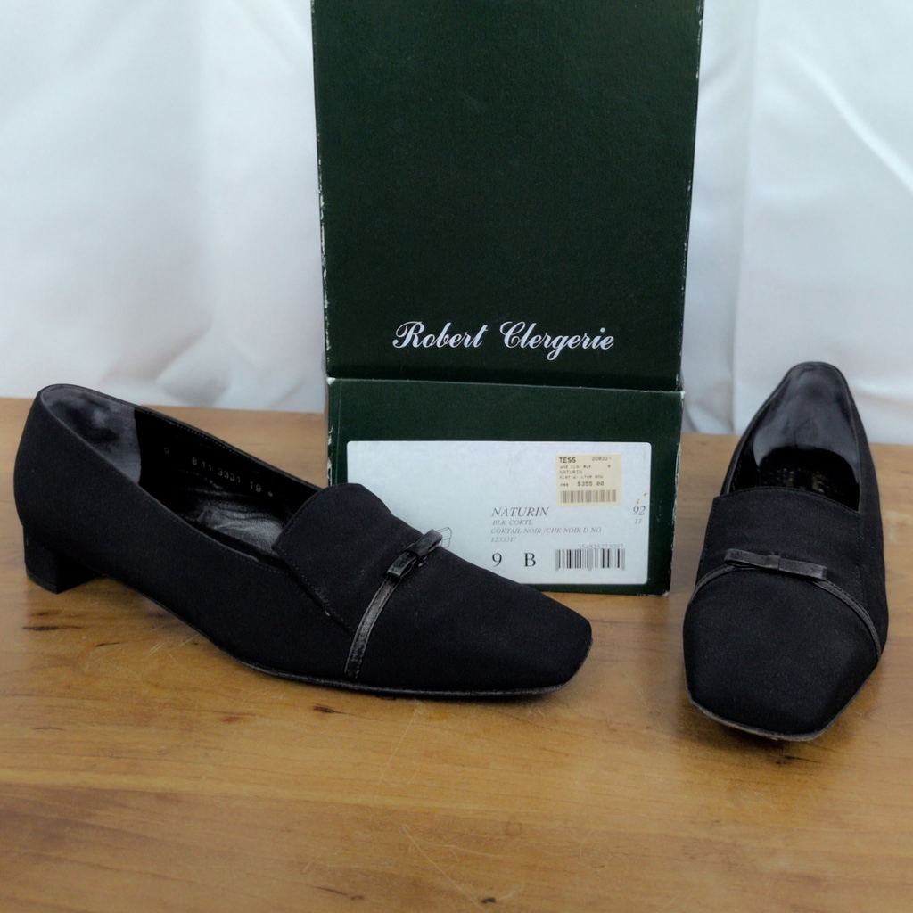 Robert Clergerie Naturin Black French Made Low Heels Size 9b